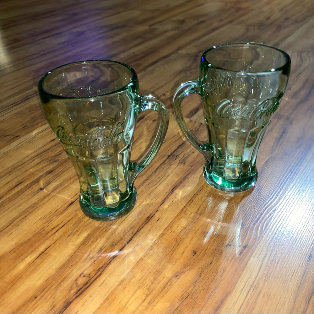 Libbey Green Coca-Cola Glass Bundle (2) Retro